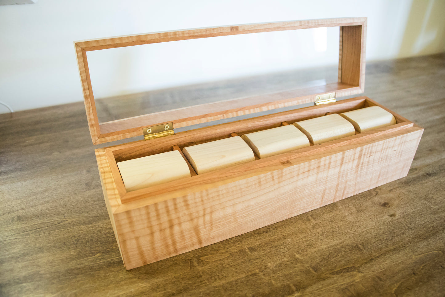 Customized 5 Slot Wood Watch Case